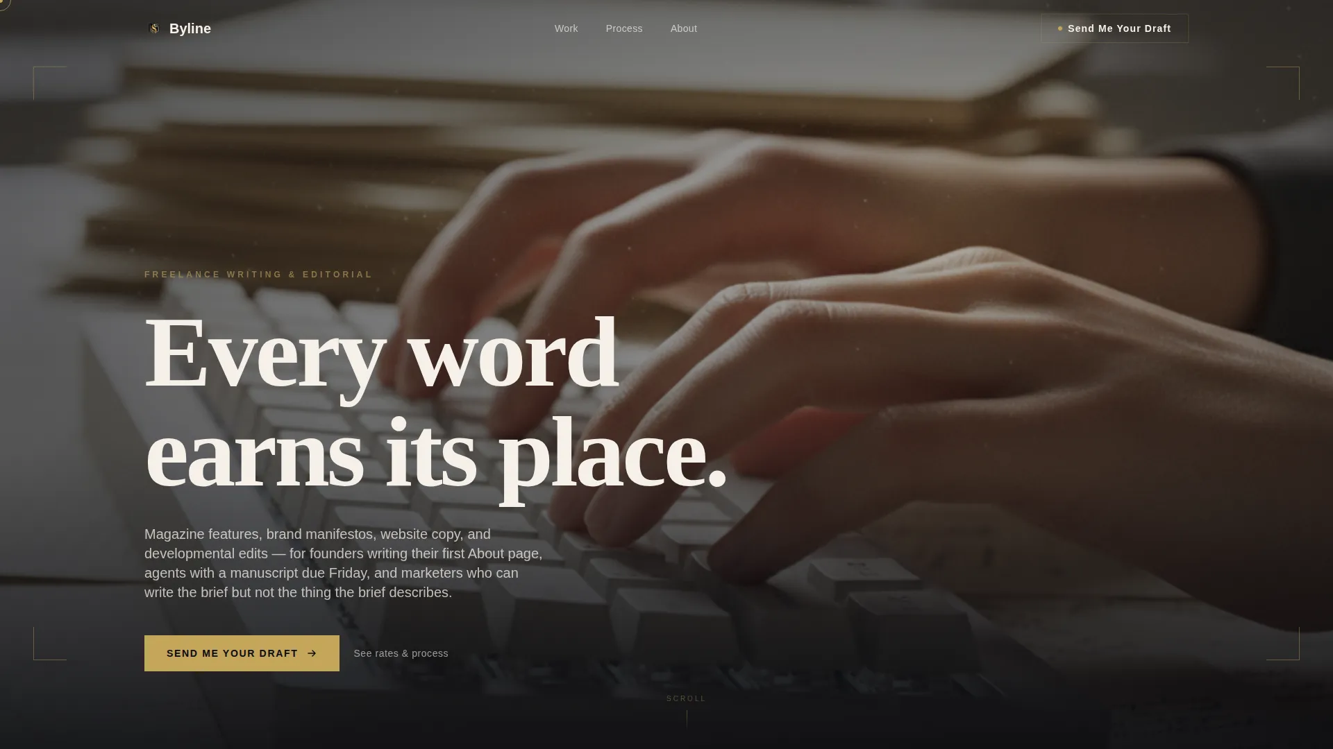 Freelance Writer & Editor Landing Page Template