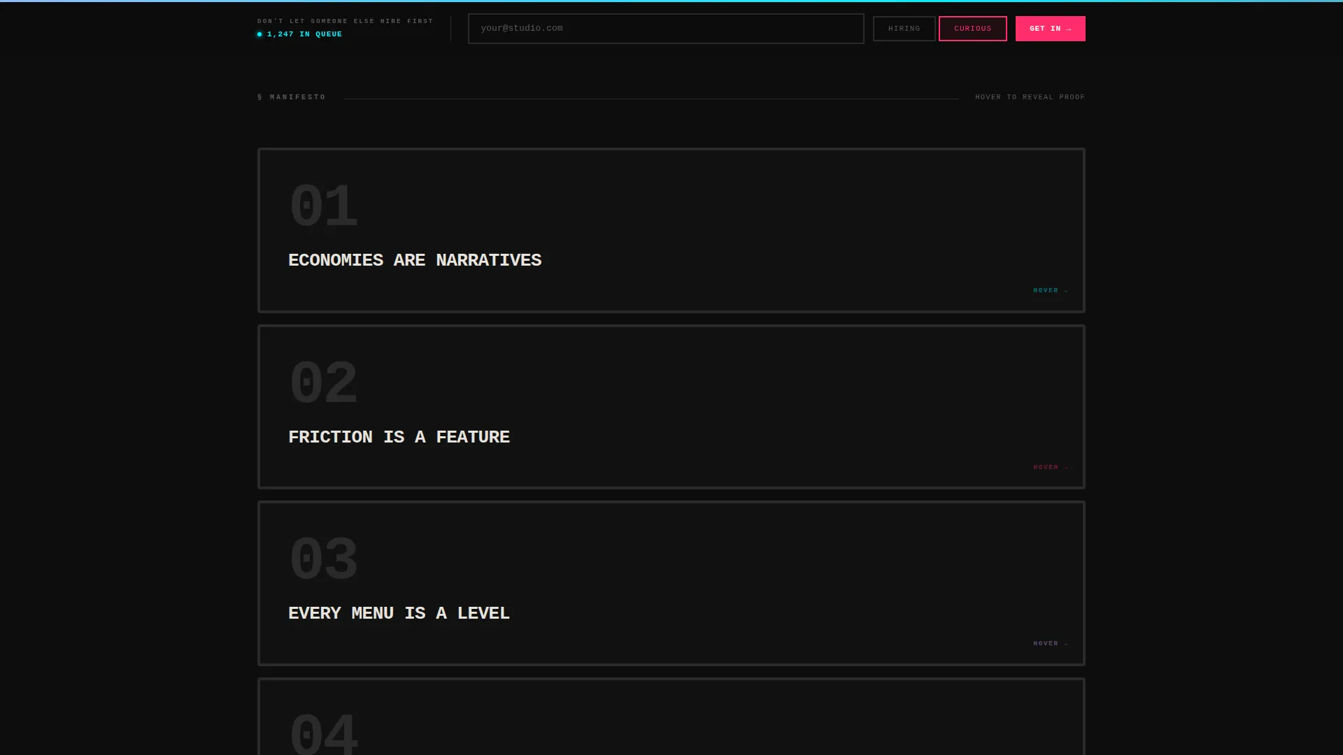 Bold Brutalist Game Designer Portfolio Landing Page