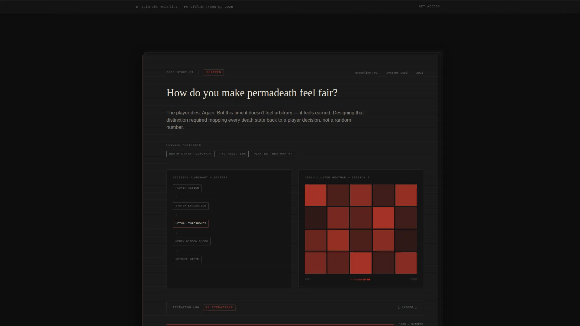 Game Designer Dark Theme Portfolio Landing Page