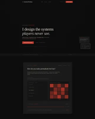 Game Designer Dark Theme Portfolio Landing Page