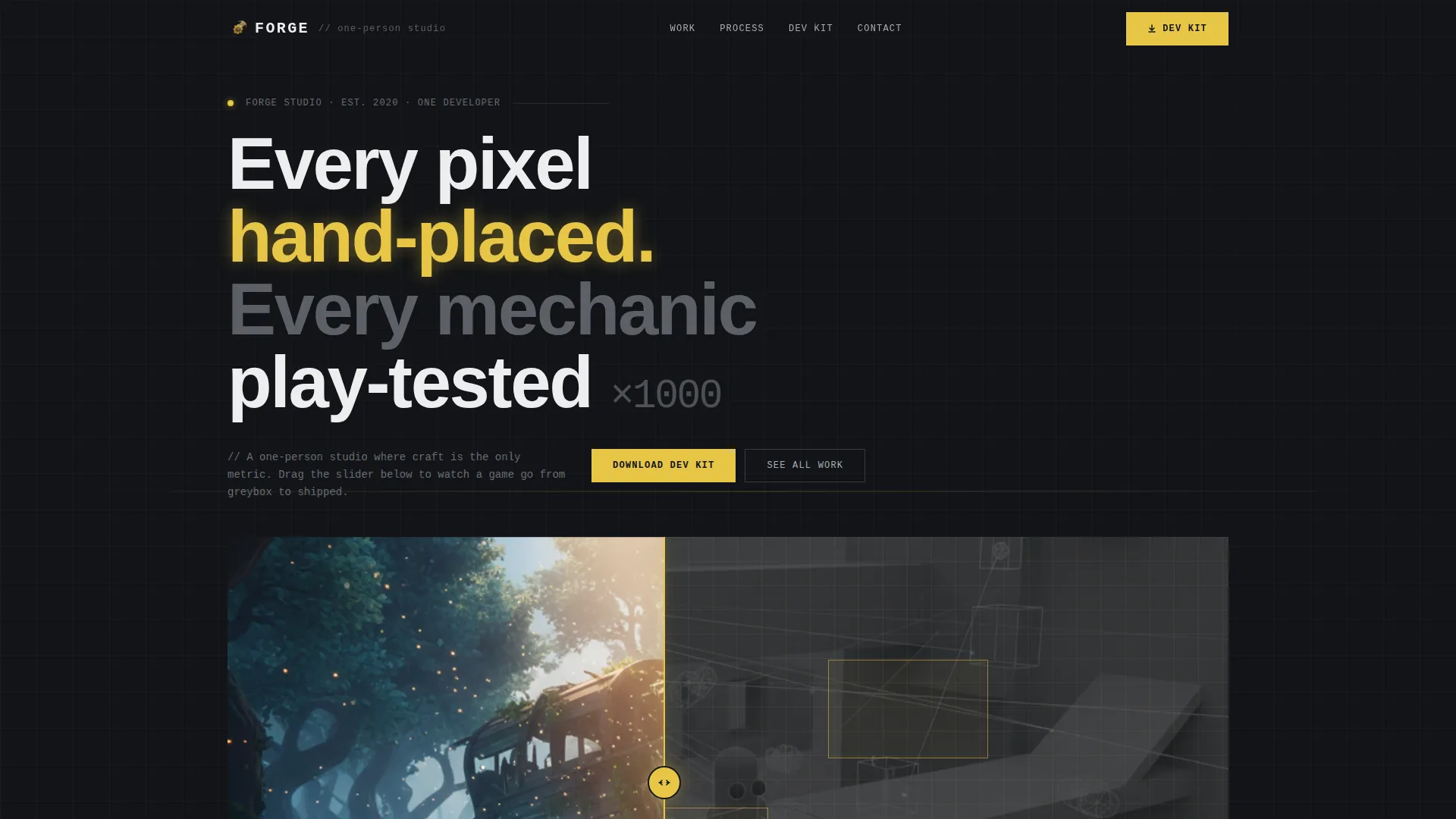 Game Developer Portfolio Bento Grid Landing Page