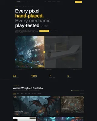Game Developer Portfolio Bento Grid Landing Page
