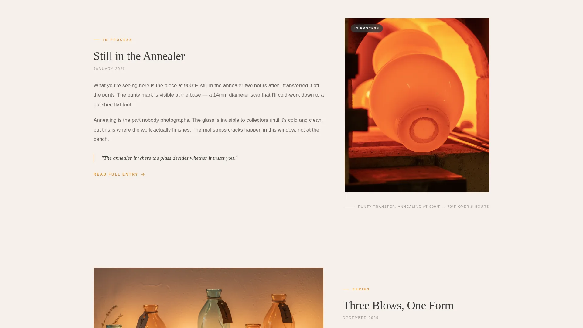 Artisan Glassblower Portfolio Landing Page Template