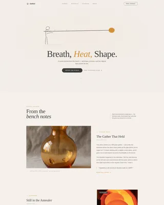 Artisan Glassblower Portfolio Landing Page Template