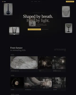 Cinematic Glass Blower Portfolio Landing Page