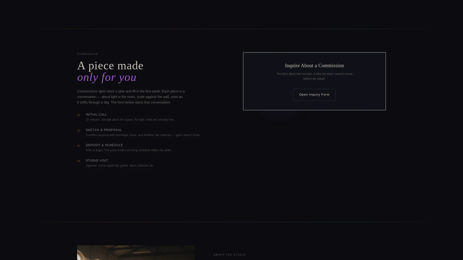 Glass Blower Portfolio Portfolio Website Template