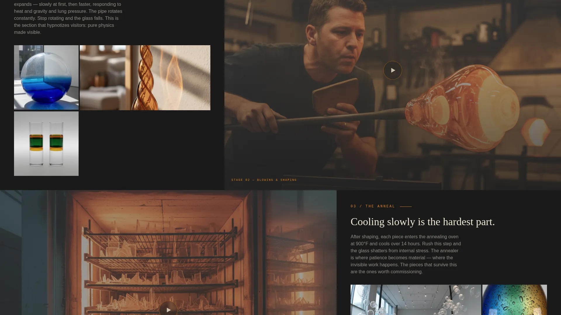 Glassblower Video Portfolio Landing Page Template