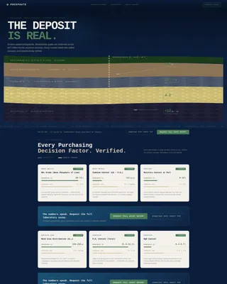 Mining Landing Page Template | Card Grid Spec Comparison