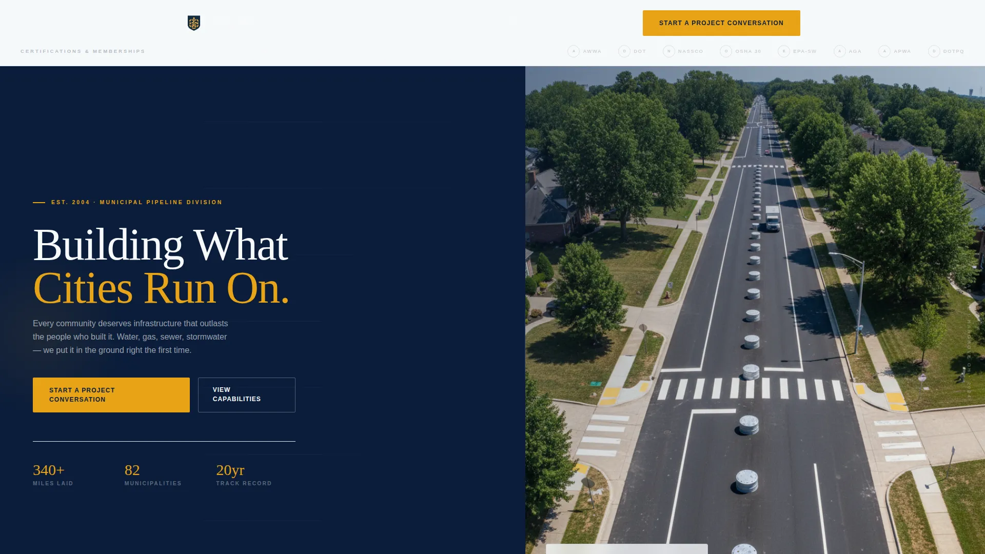 Pipeline Company Landing Page Template