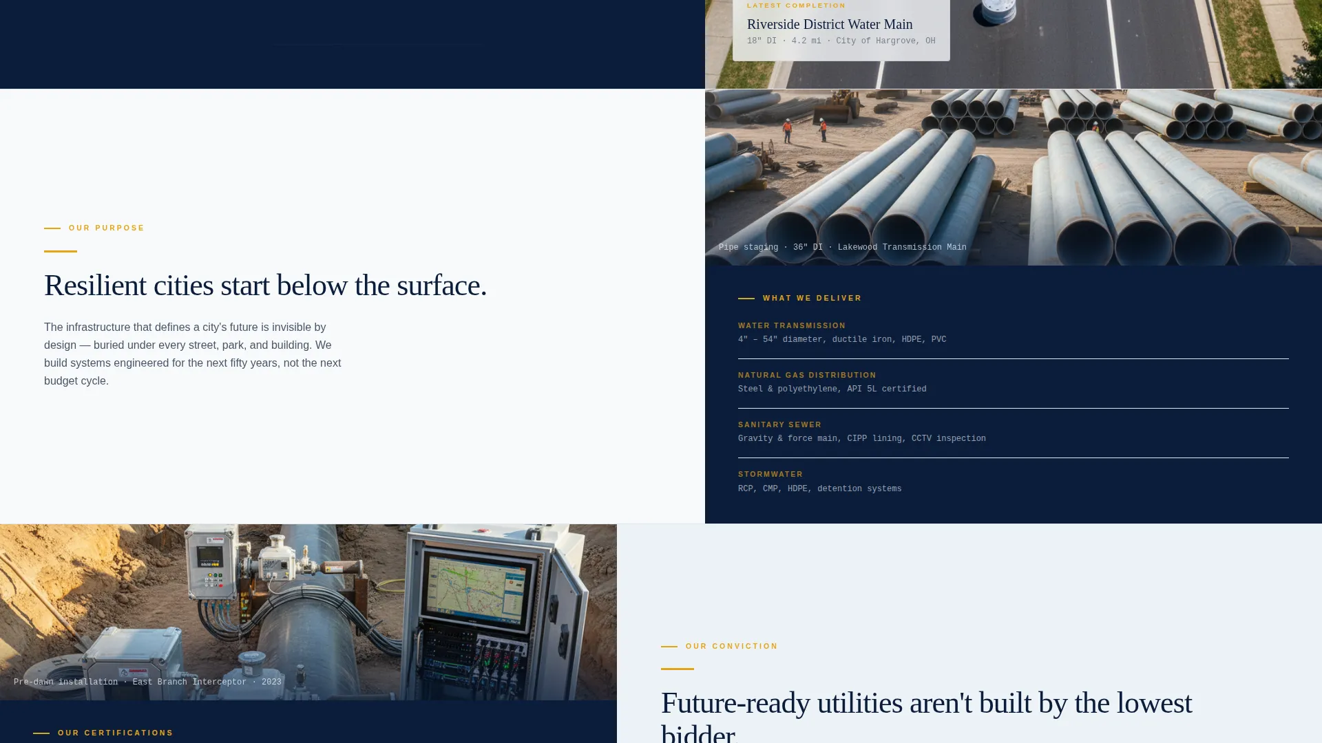 Pipeline Company Landing Page Template