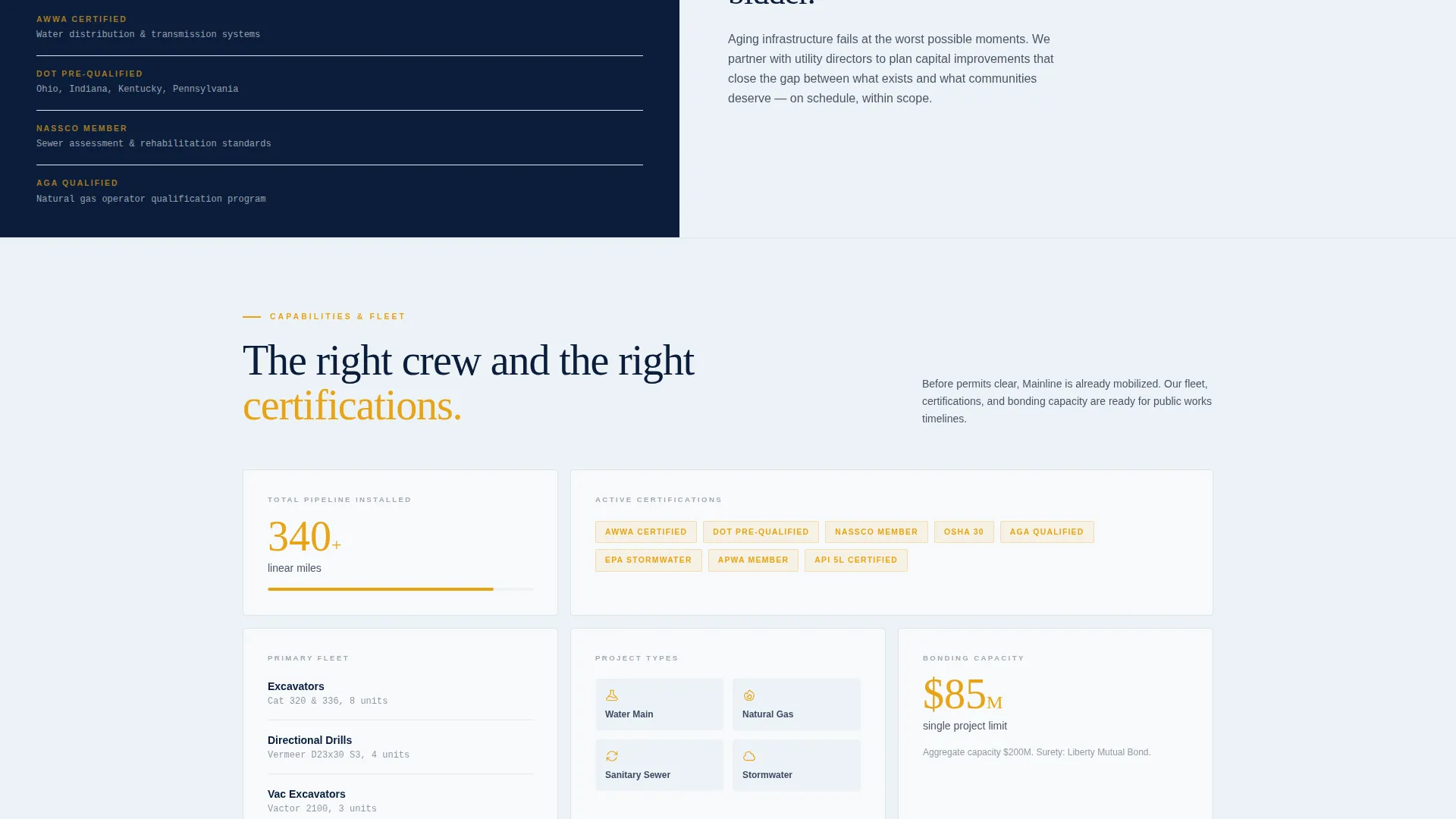 Pipeline Company Landing Page Template