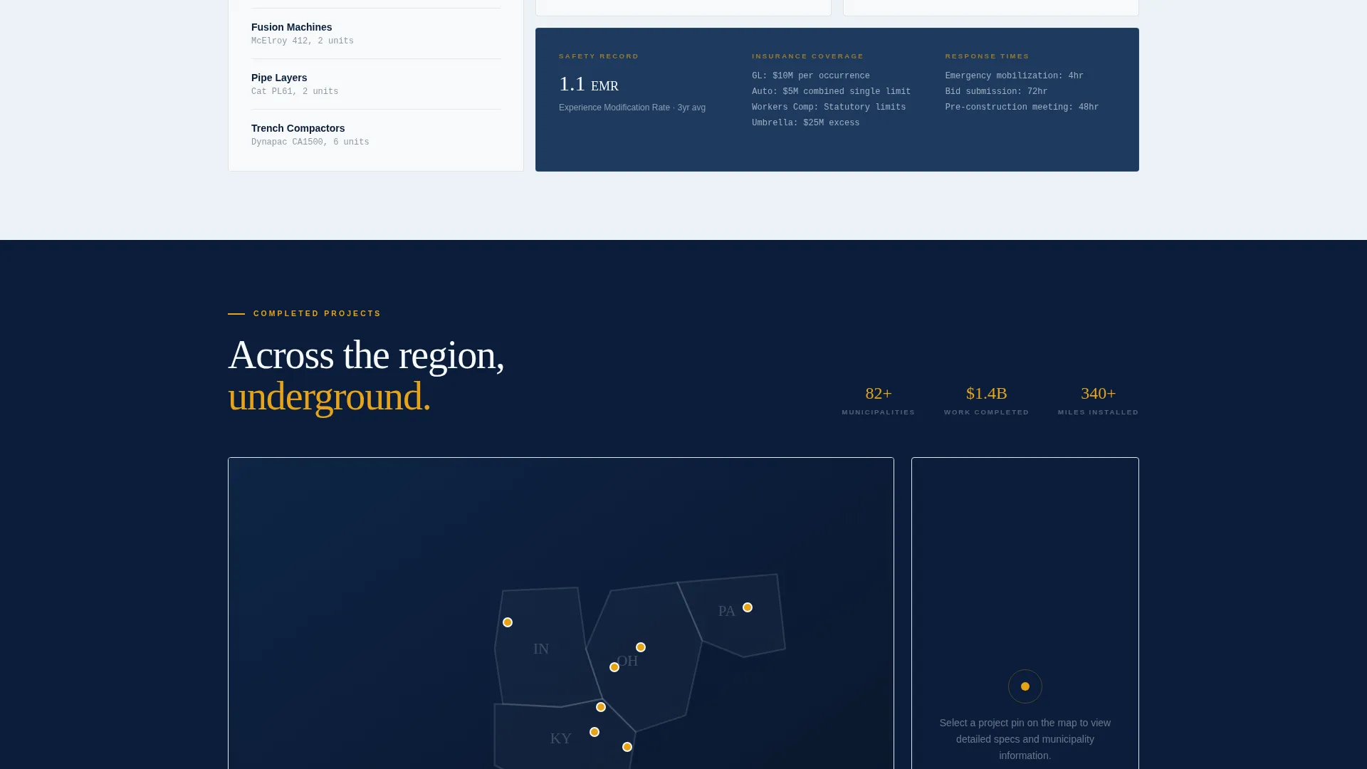 Pipeline Company Landing Page Template