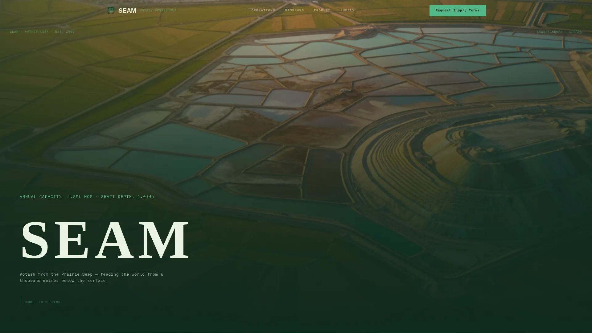 Potash Mining Landing Page Template for Lead Generation