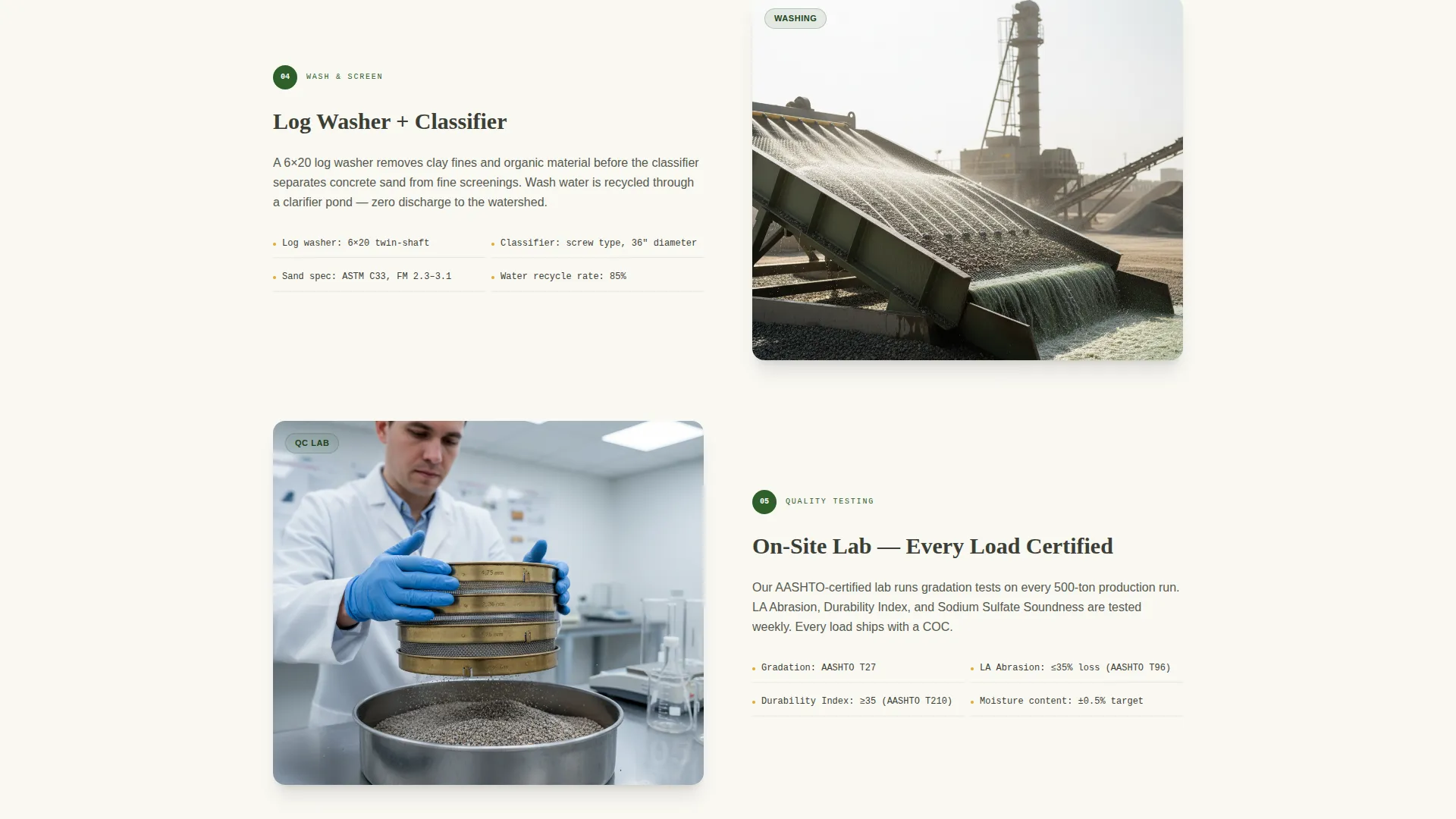 Quarry Landing Page Template for Suppliers