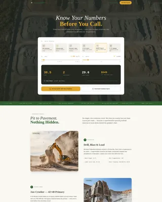 Quarry Landing Page Template for Suppliers
