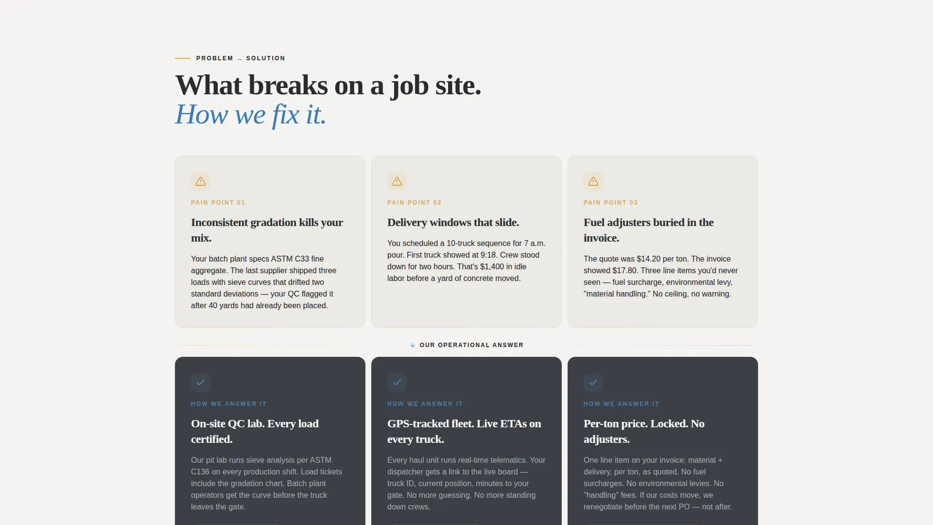 Aggregate & Sand Gravel Mining Landing Page Template