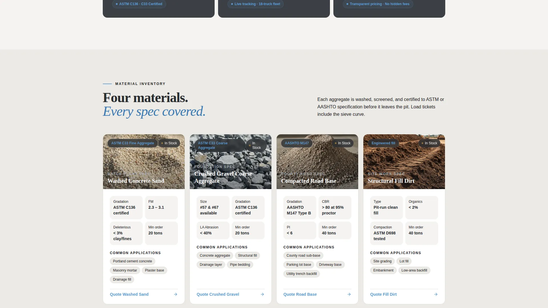 Aggregate & Sand Gravel Mining Landing Page Template