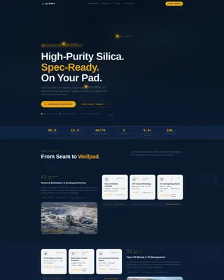 Silica Sand Mining Landing Page Template