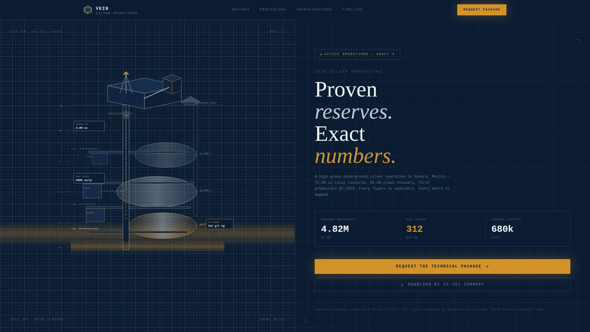 Silver Mining B2B Landing Page Template
