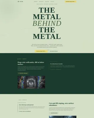 Tungsten Mining Landing Page Template for Industrial Buyers