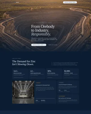 Zinc & Lead Mining Landing Page Template