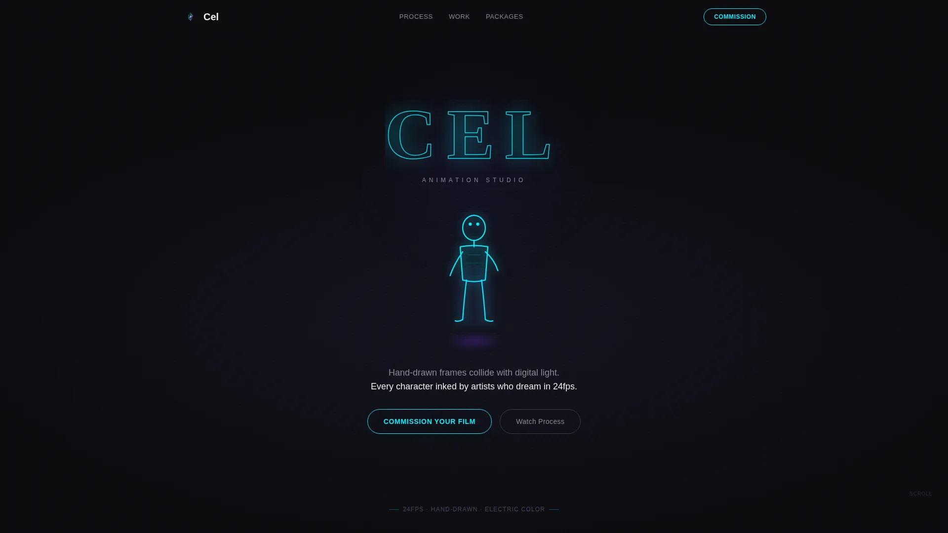 Cinematic 2D Animation Studio Landing Page Template