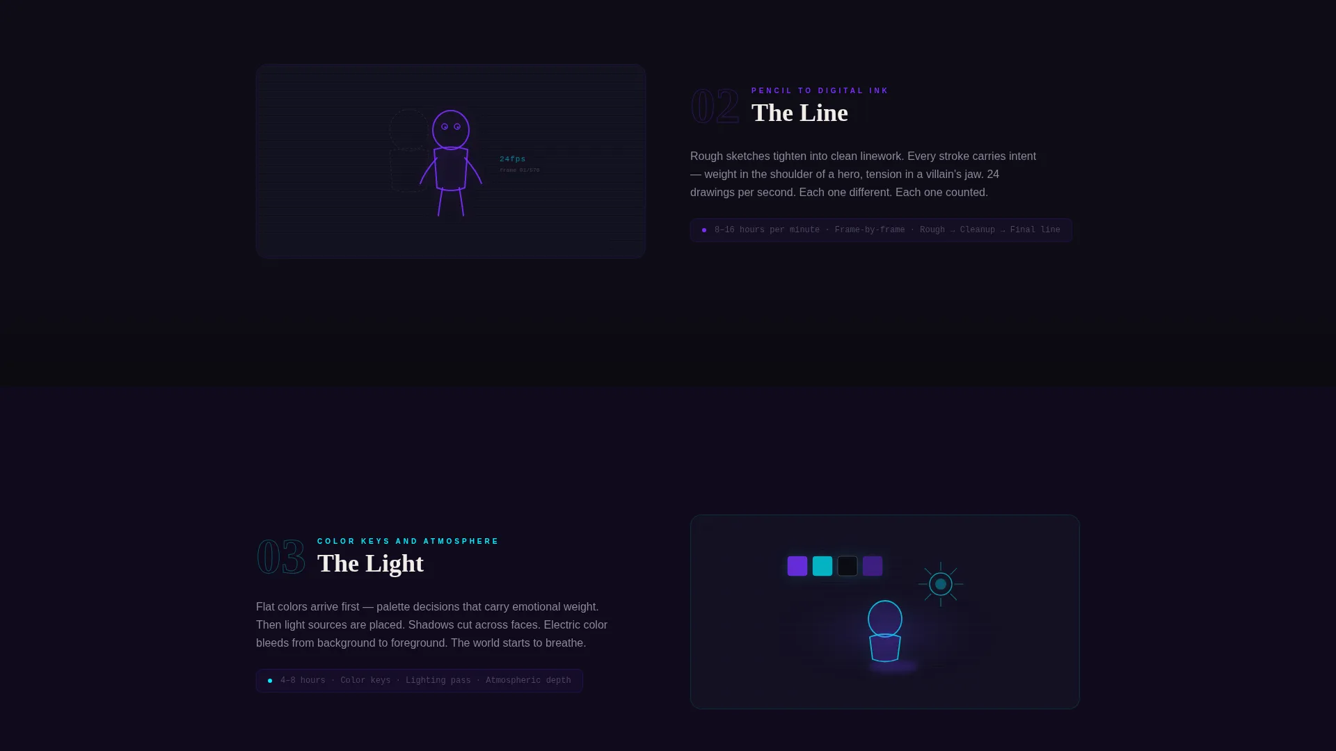 Cinematic 2D Animation Studio Landing Page Template