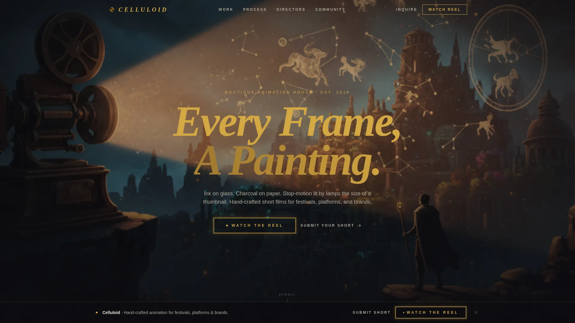 Cinematic Animation Studio Landing Page Template