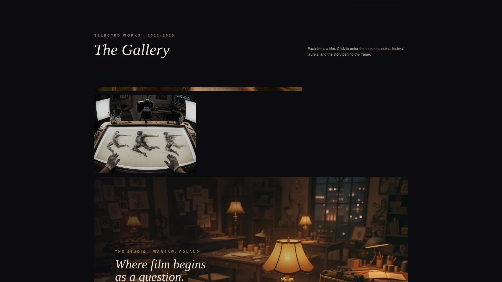 Cinematic Animation Studio Landing Page Template