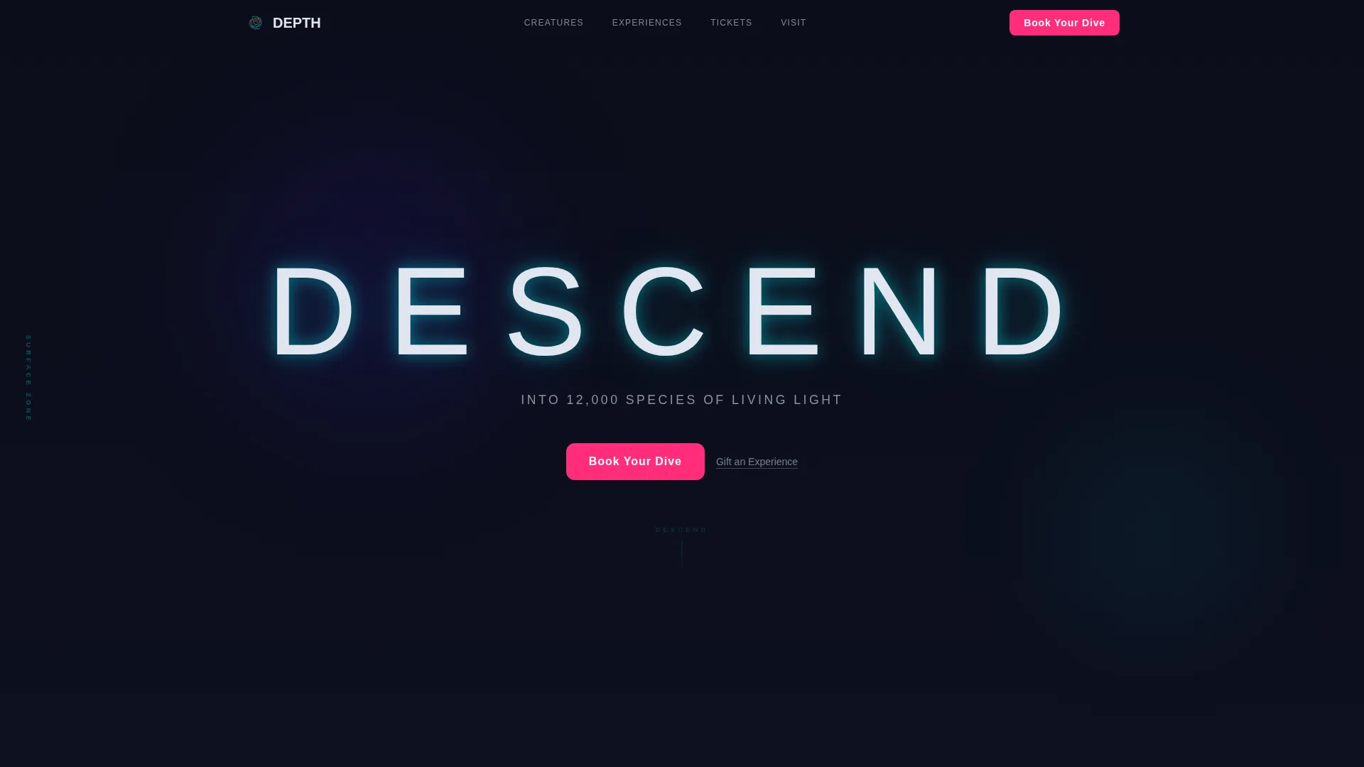Immersive Aquarium Landing Page Template
