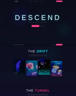Immersive Aquarium Landing Page Template