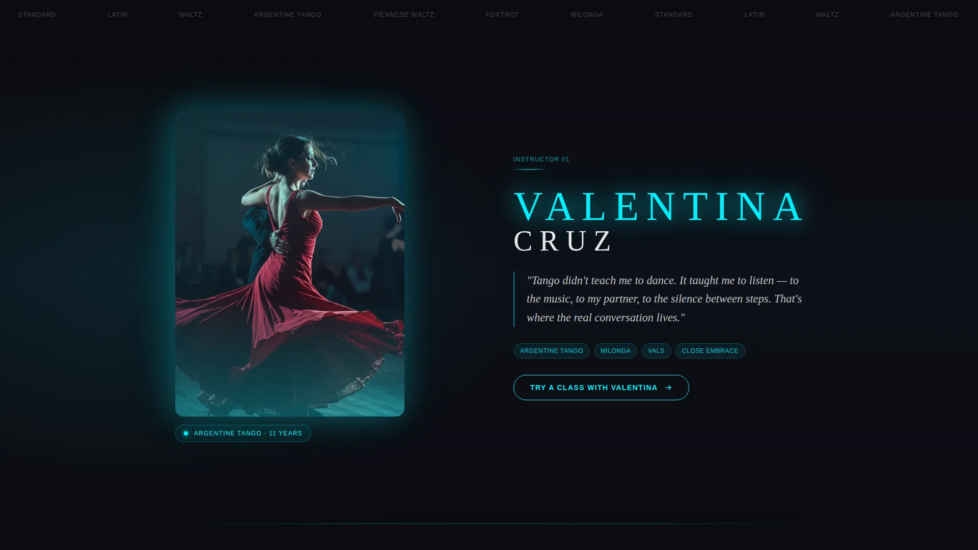 Ballroom Dance Studio Landing Page Template