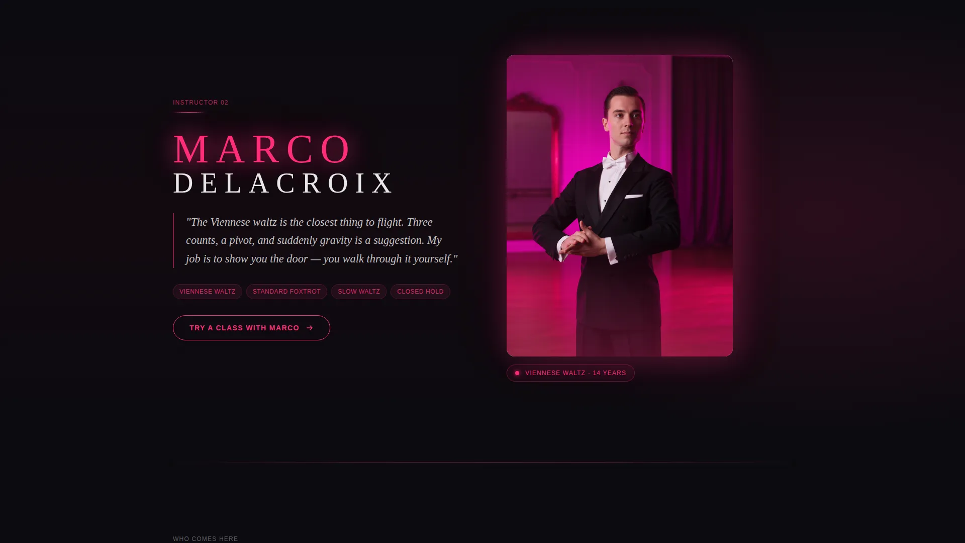 Ballroom Dance Studio Landing Page Template