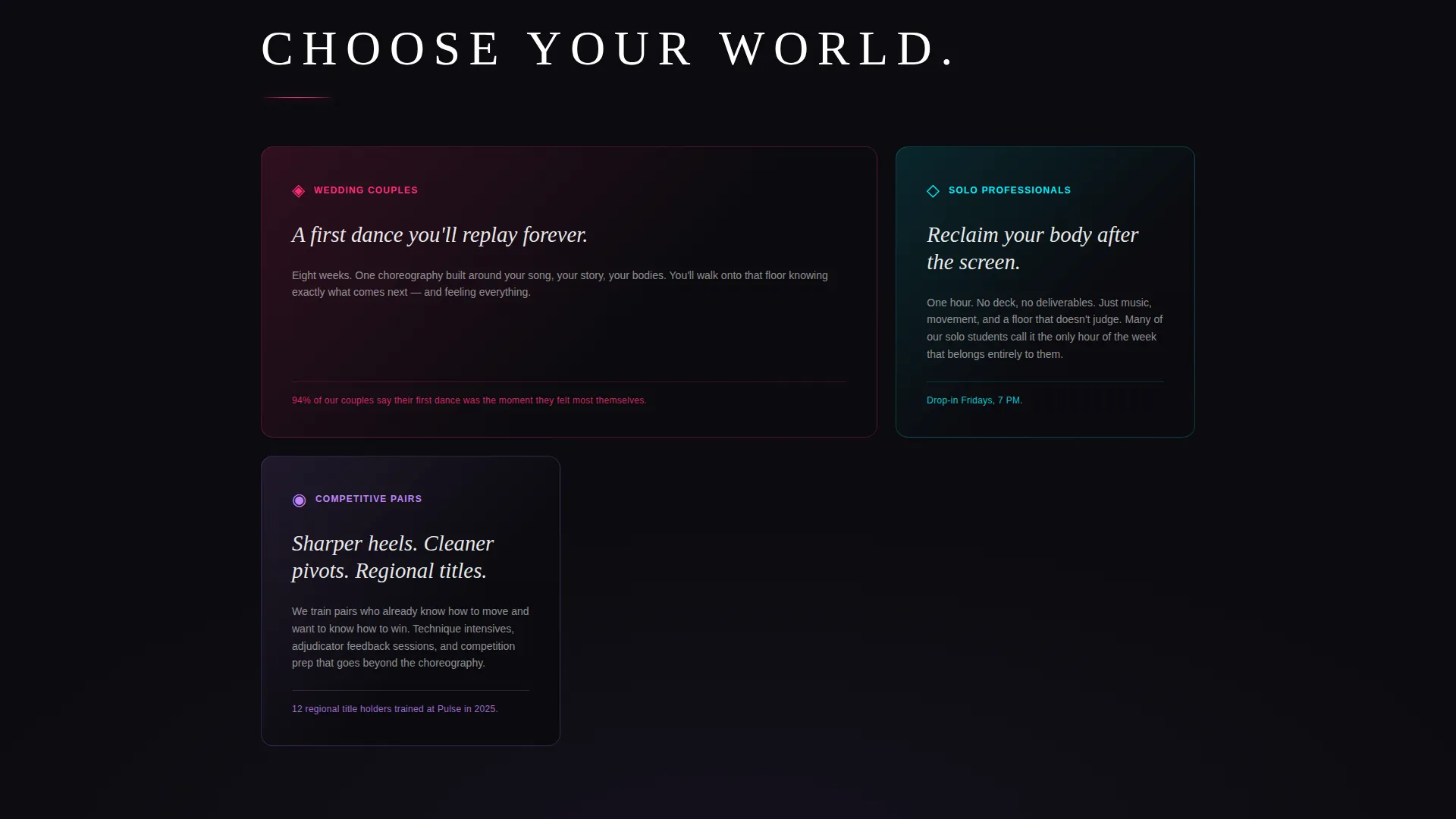Ballroom Dance Studio Landing Page Template