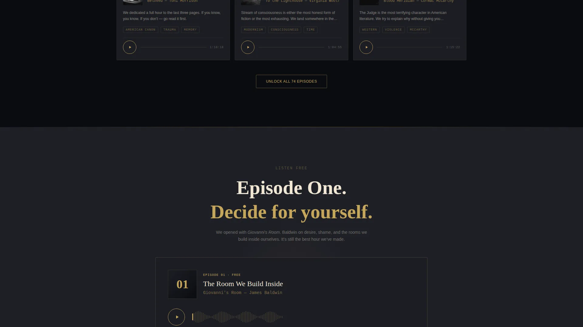 Immersive Book Podcast Landing Page Template
