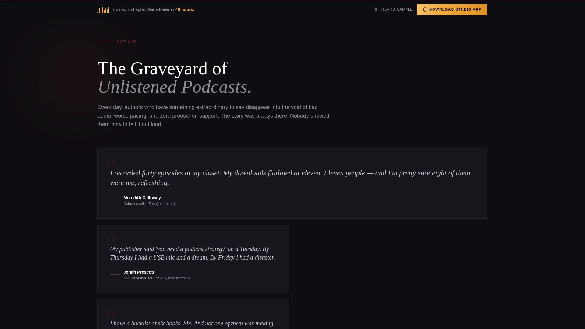 Book Podcast Production Landing Page Template