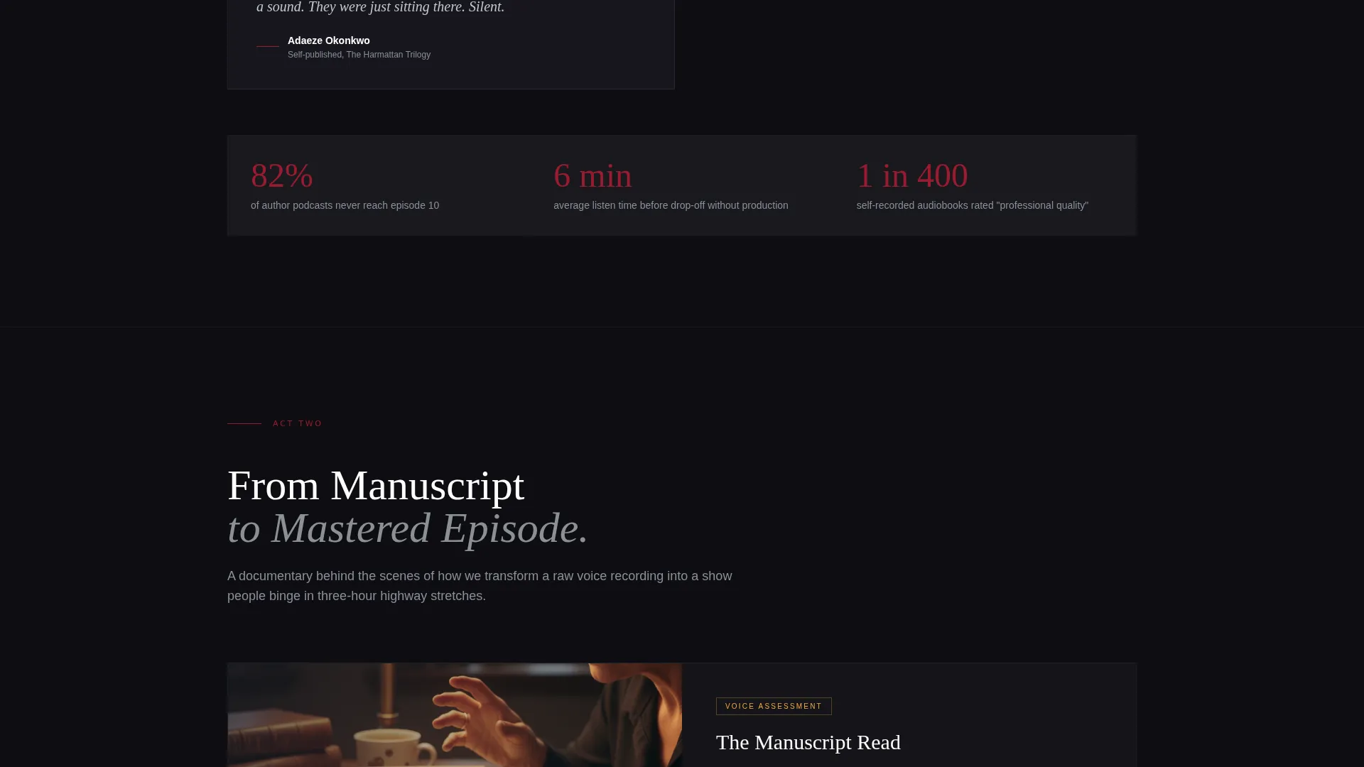Book Podcast Production Landing Page Template