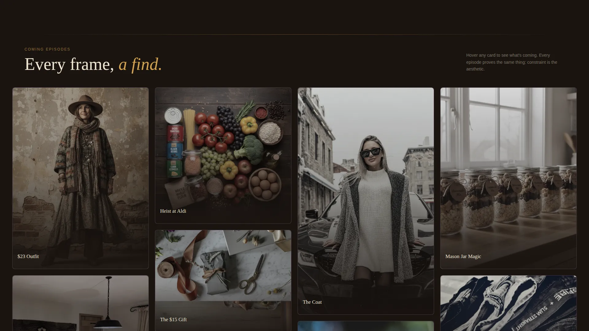 Cinematic Budget Living Vlog Coming-Soon Landing Page