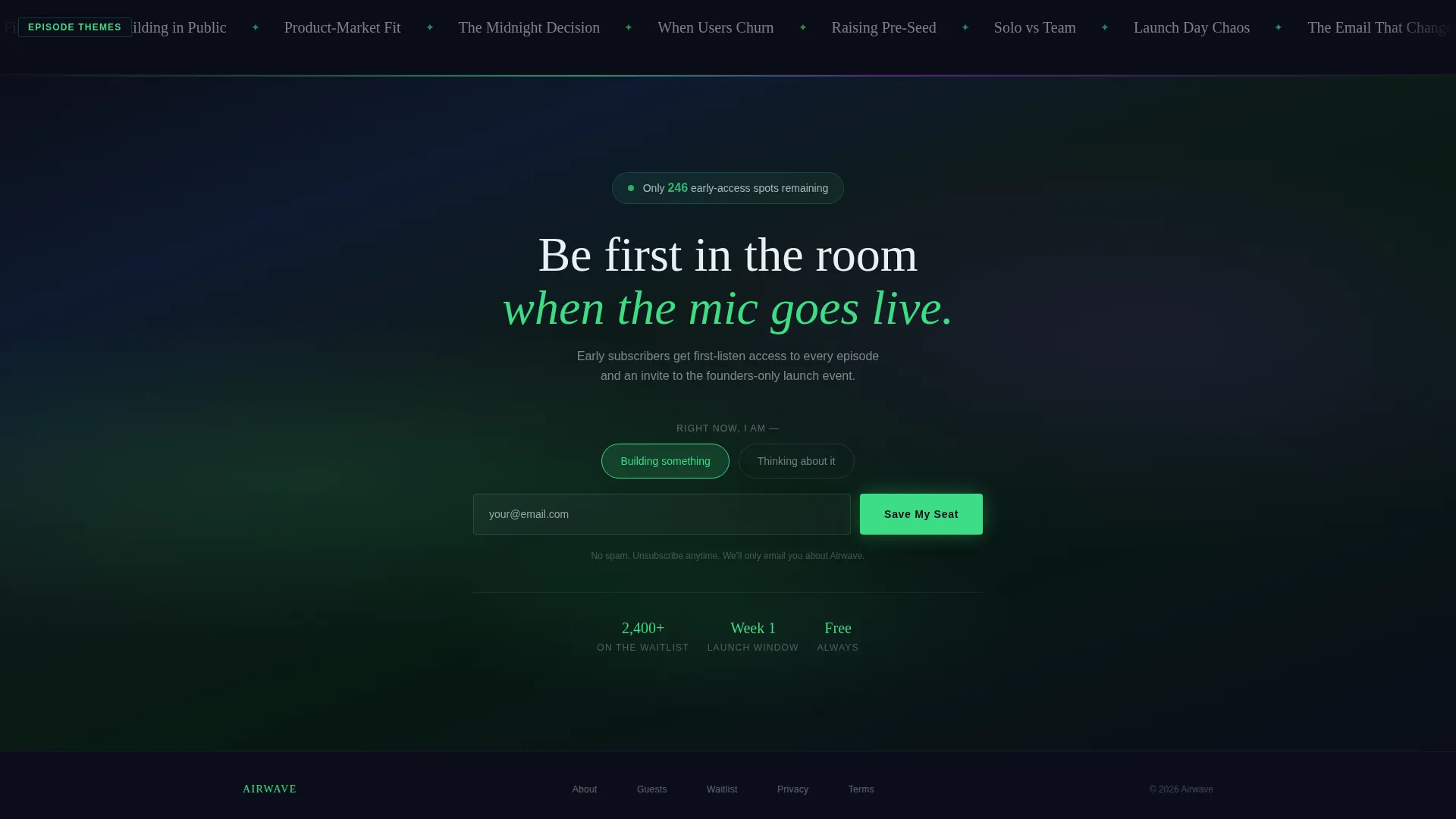 Business & Entrepreneurship Podcast Landing Page