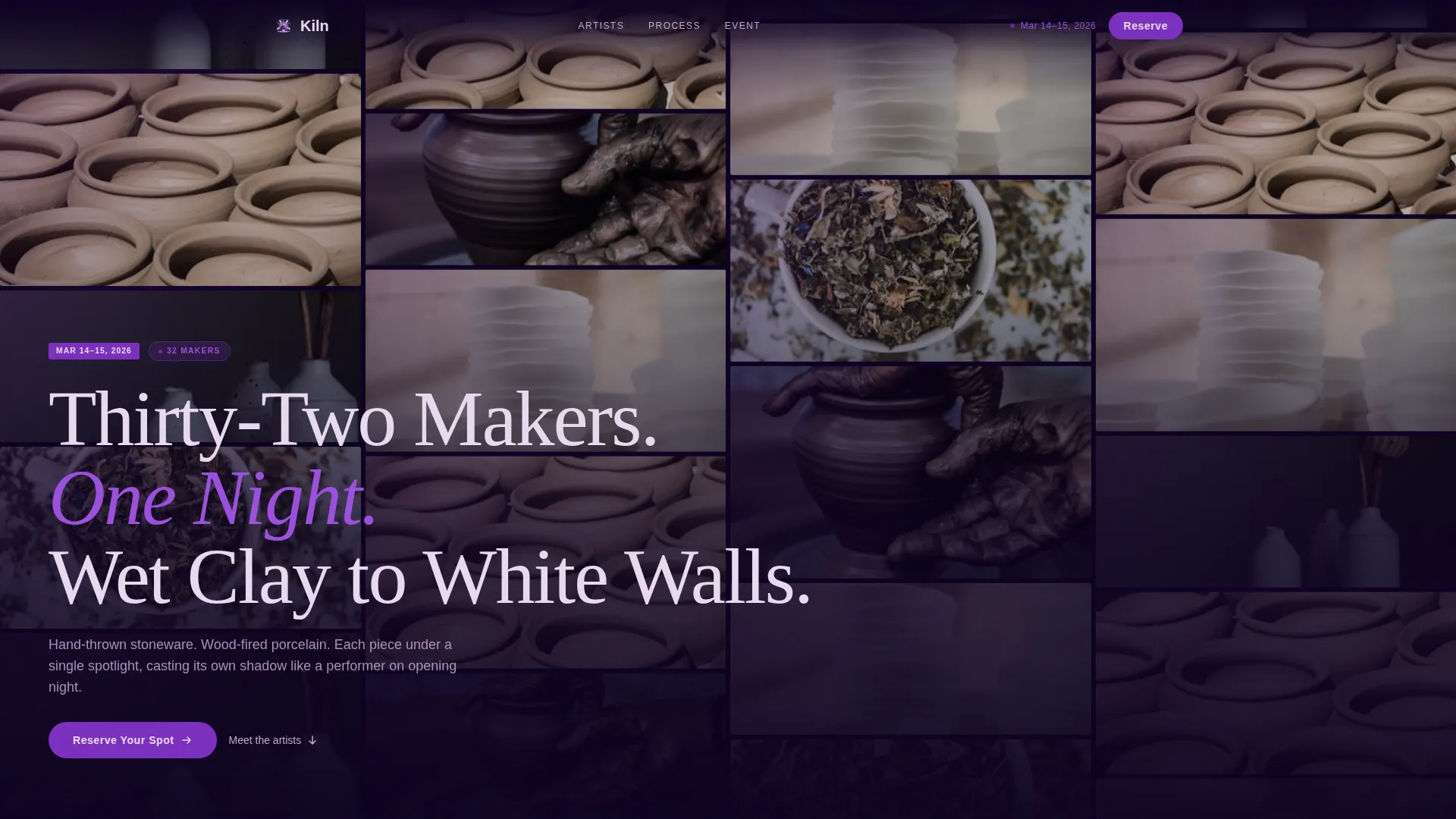 Ceramic Gallery Event Landing Page Template