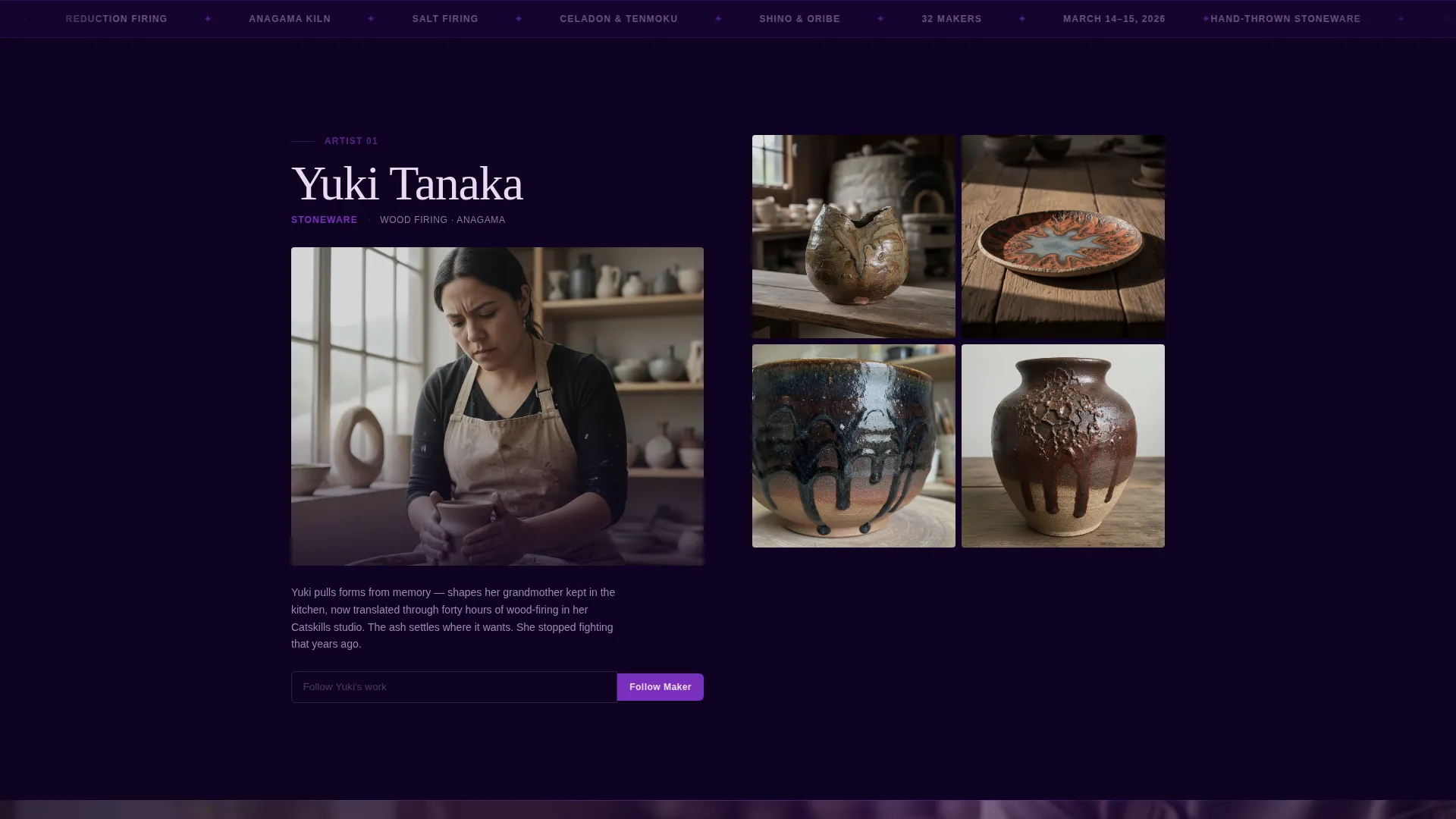 Ceramic Gallery Event Landing Page Template