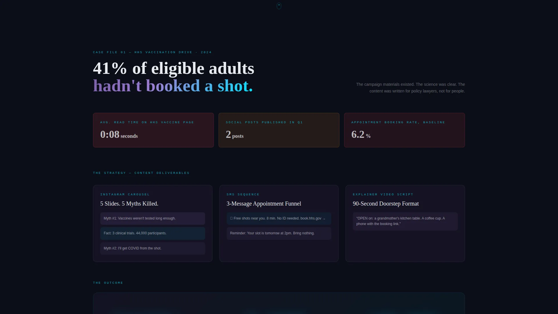Immersive Government Content Agency Landing Page