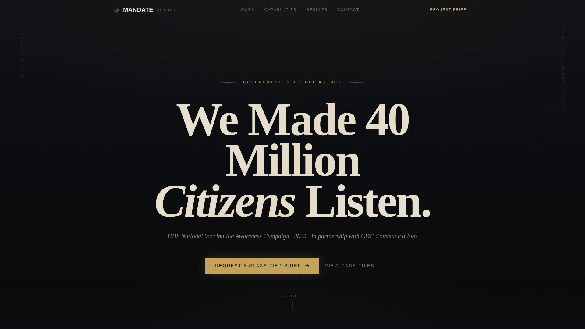 Government Influencer Marketing Agency Landing Page