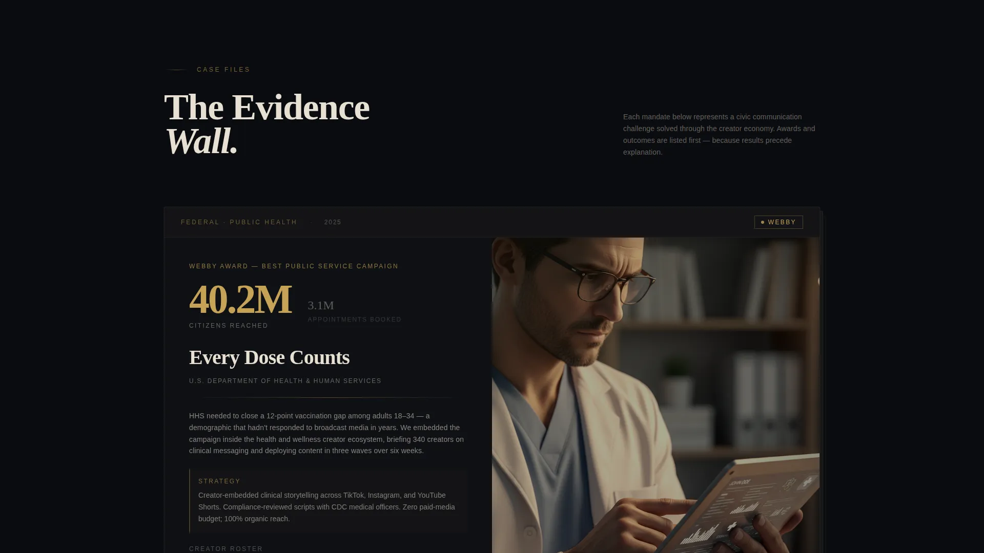 Government Influencer Marketing Agency Landing Page
