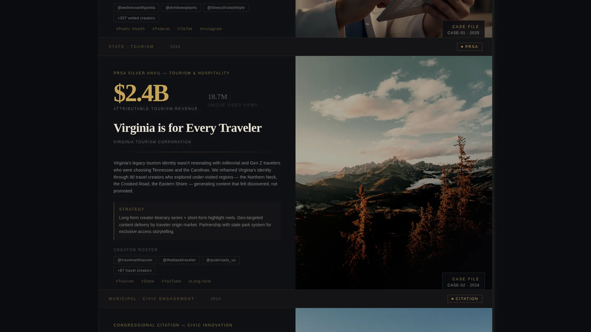 Government Influencer Marketing Agency Landing Page