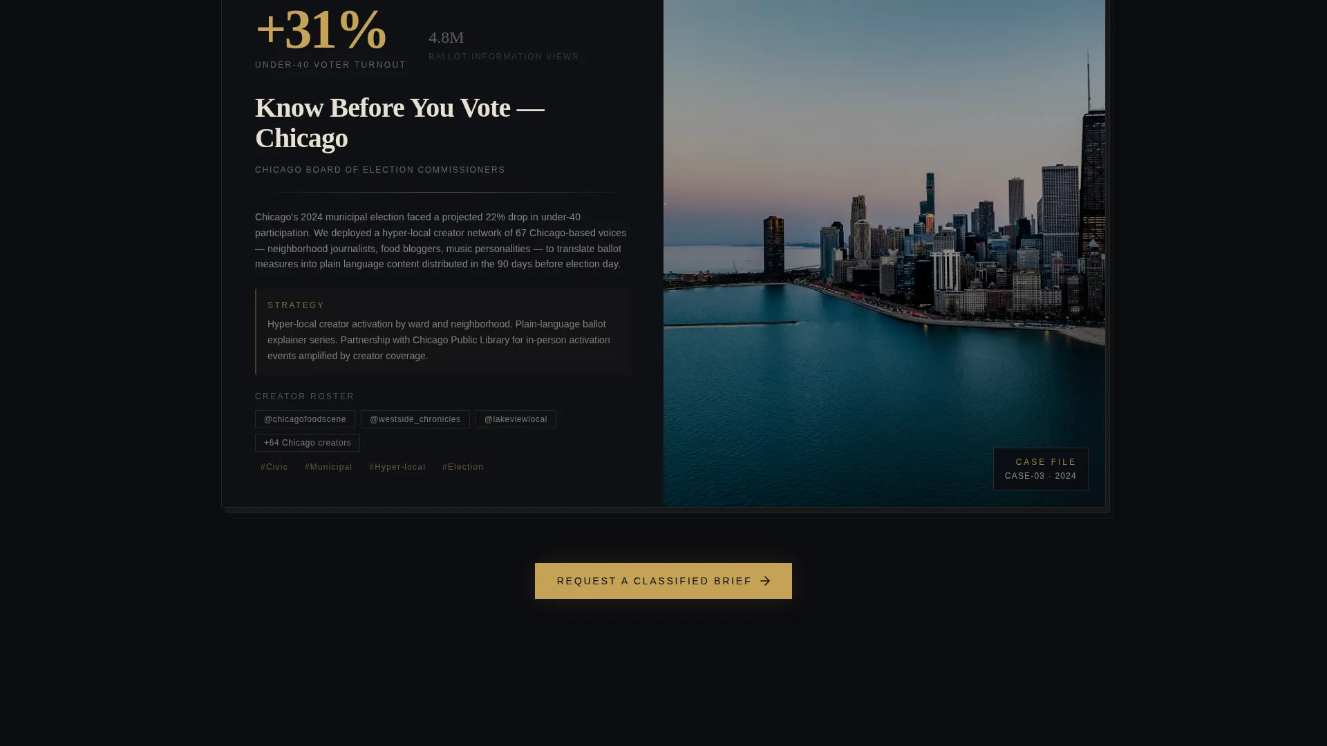 Government Influencer Marketing Agency Landing Page