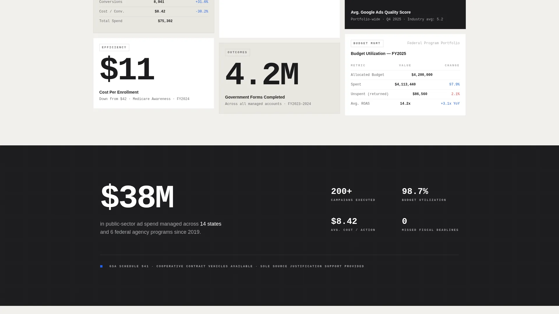 Government PPC Agency Landing Page Template
