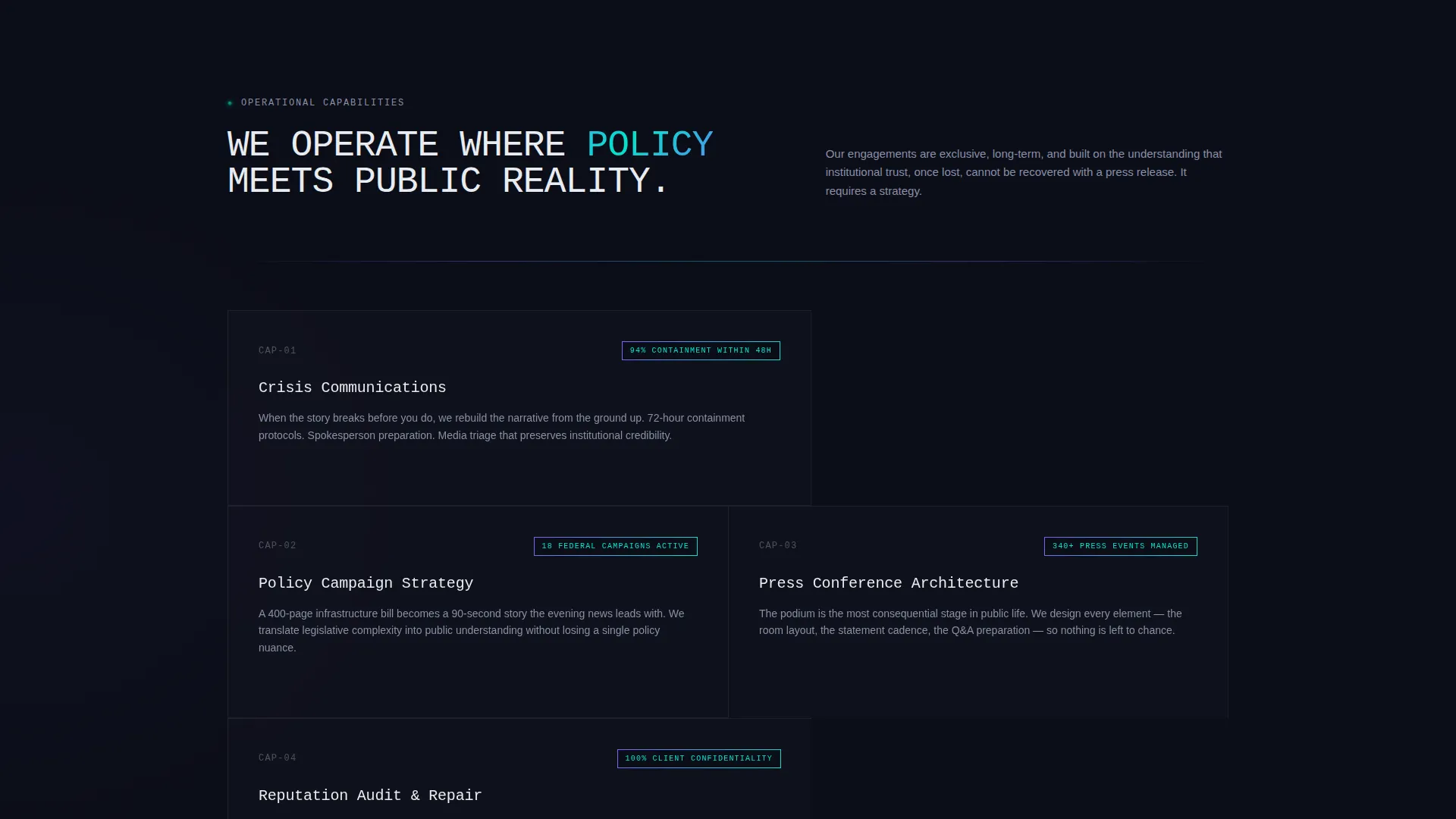 Government PR Agency Landing Page Template