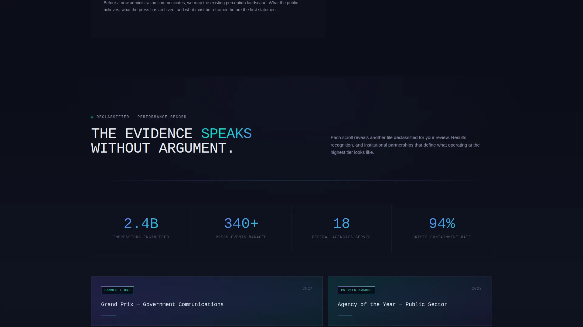 Government PR Agency Landing Page Template