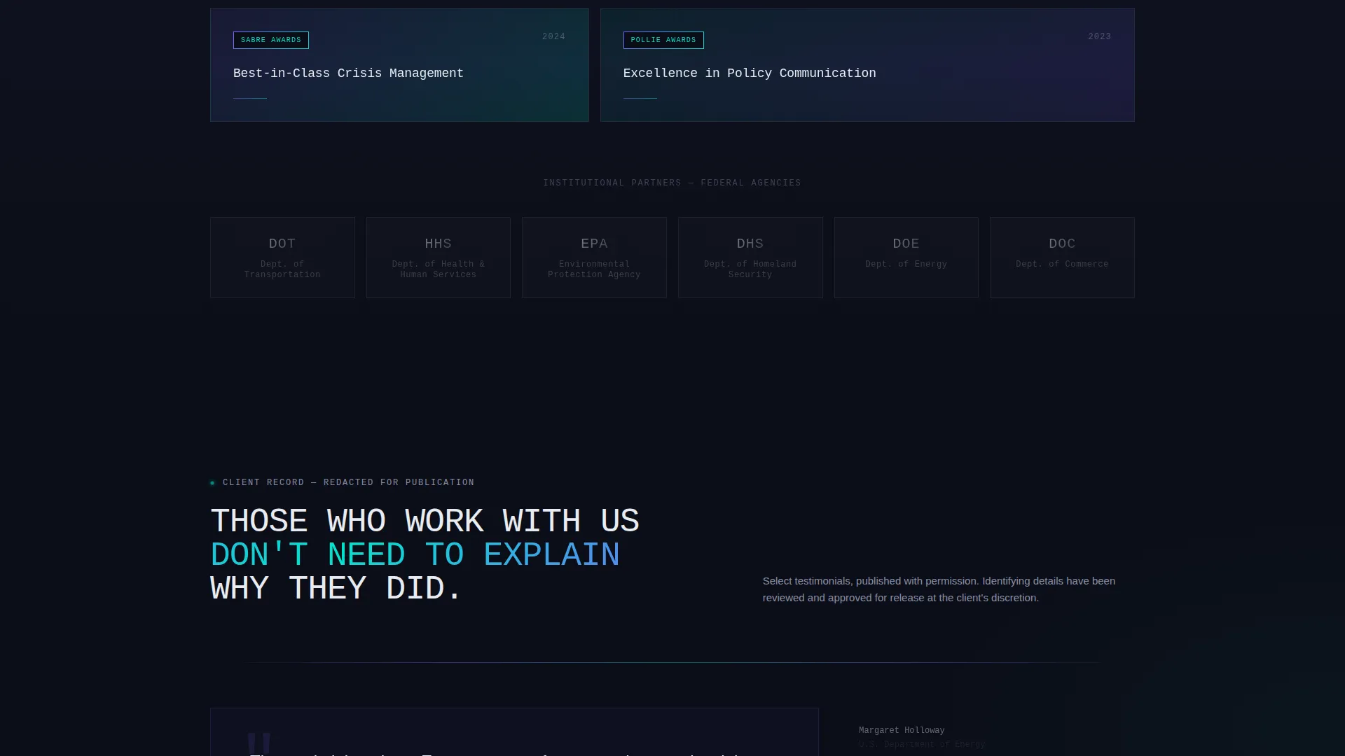 Government PR Agency Landing Page Template